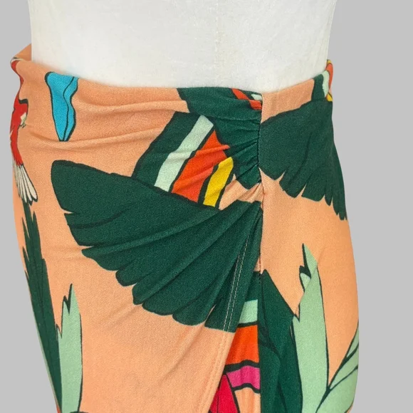 Farm Rio Anthropologie Tropical Wrap Skirt Medium - Picture 6 of 9